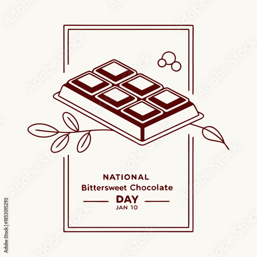National Bittersweet Chocolate Day illustration with design elements 