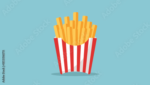 Crispy Potato Sticks in Red Striped Paper Container