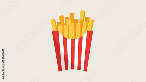 Crispy Potato Strips in Red Striped Paper Container