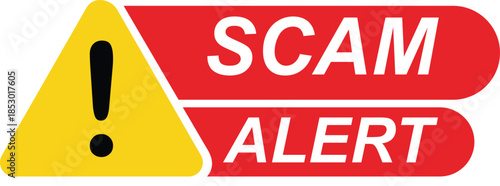 Scam Alert Warning Sign with Exclamation Symbol