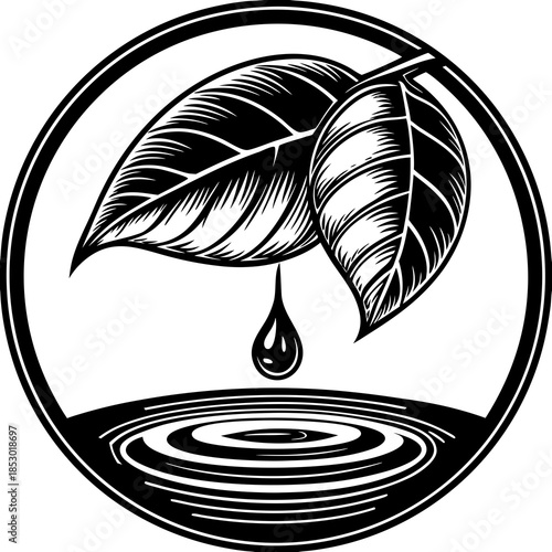 Clean Leaf Drop Line Logo  Purity And Freshness