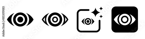 Vision eye icon vector illustration for business insight and visual perception with transparent PNG background