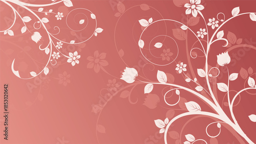 Soft floral background with white flowers and elegant swirling vines ideal for wallpapers invitations branding covers posters prints and decorative creative projects design ideas ux