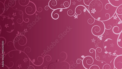 Elegant pink floral swirl background with soft flowers and flowing decorative curves ideal for wallpapers invitations branding posters covers prints and creative decorative design projects