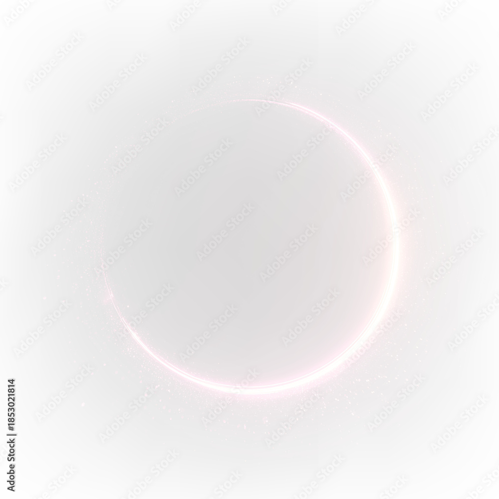 Fototapeta premium Luminous particle ring composed of deep pink and neon shades on a transparent background