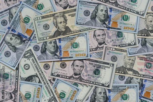 Cash, US dollar currency, financial and business flows. US dollar cash