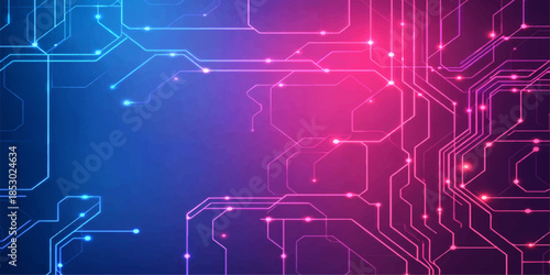 A futuristic blue circuit board background featuring a digital vector design with technical blueprint lines and network patterns for modern engineering and communication technology wallpaper