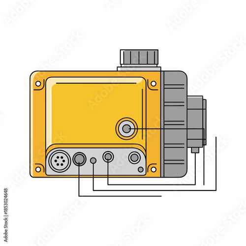 Yellow Device with Ports and Connectors