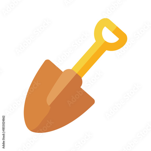 Orange Shovel Icon Garden Tool Illustration
