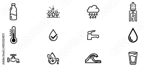 Water cycle and weather icons