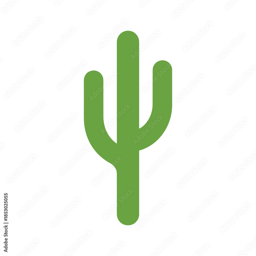 Obraz premium Green cactus icon on white background