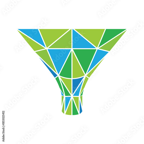 Funnel Low Poly Geometric Shape