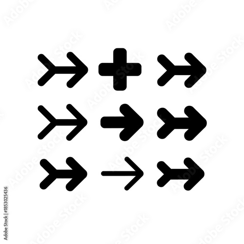 Set of hydrogen chemical element symbols with reaction arrows