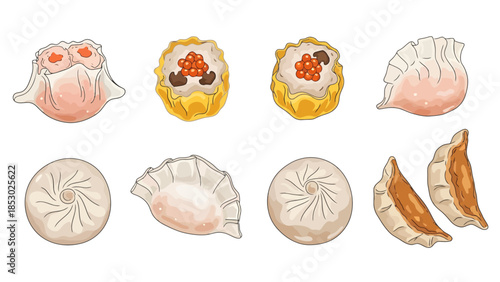 Assorted Dumpling Collection Culinary Delights from Asian Cuisine