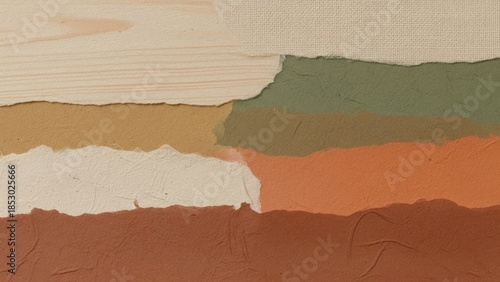 Earthy Abstract Landscape with Warm Tones in Minimal Brushwork and Layered Textures.