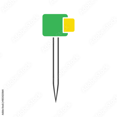 Green Thumb Tack Pin Icon