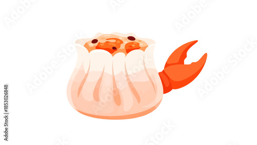 Creative Dumpling Character with Crustacean Claw