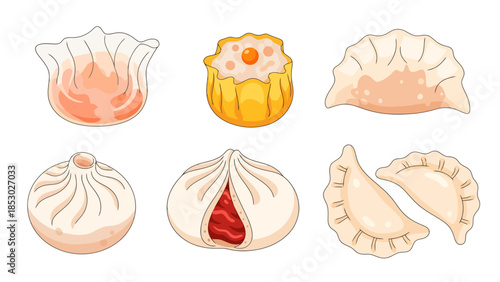 Assortment of Dumplings and Steamed Buns Collection