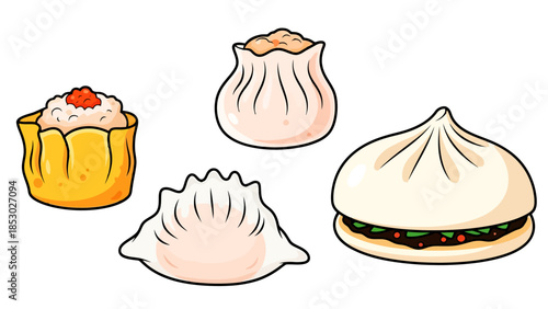 Assortment of Steamed Dumplings and Buns