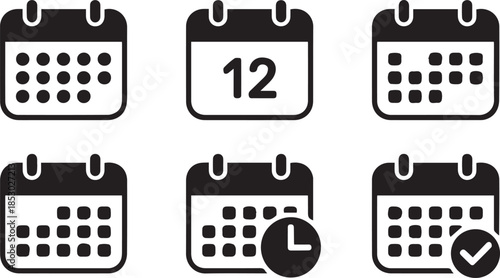 Calendar Icon collection. Set of calendar symbols. Meeting Deadlines icon. Time management .Appointment schedule flat icon icon