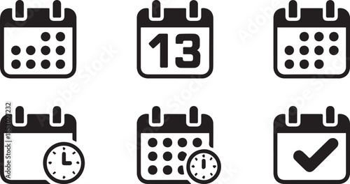 Calendar Icon collection. Set of calendar symbols. Meeting Deadlines icon. Time management .Appointment schedule flat icon icon