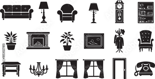 Modern home interior design elements and furniture