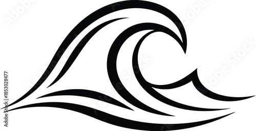 Stylized black wave graphic