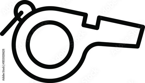 Black and white illustration of a referee whistle