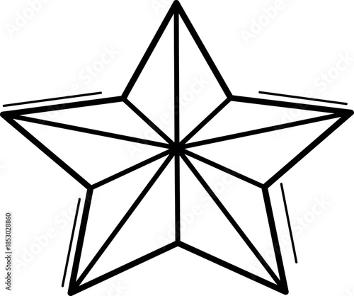 Geometric star pattern with multiple triangular faces