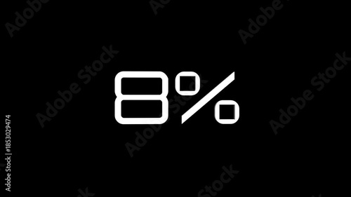 3D letters spelling 8% OFF, suitable for business, promotion, advertising, discount.