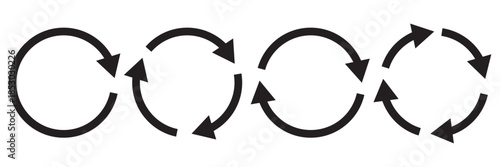 rotation icon collection, circle arrow icon. refresh icon, reload icon. circular arrow icon vector illustration