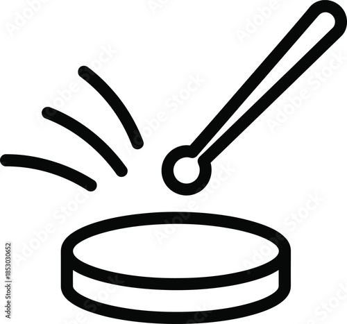 Gavel striking a sound block with motion lines