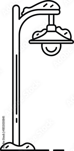 Street lamp illustration with mounting pole