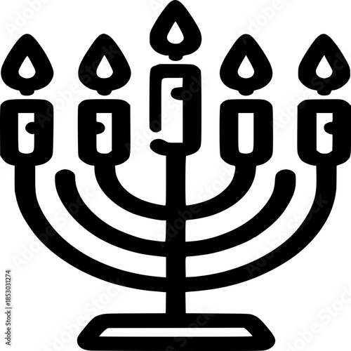 Symbol of Hope: An illuminated menorah glows, signifying faith, hope, and the celebration of heritage, casting a warm and reverent aura.