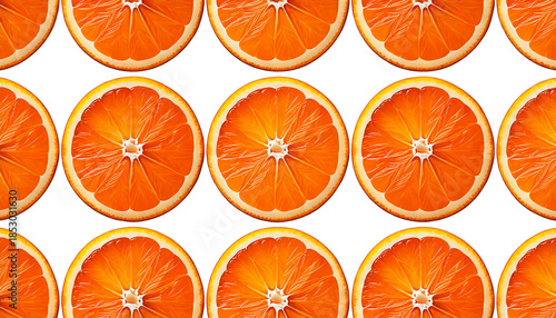 背景素材 リアルな輪切りミカンのシームレスパターン PNG Background Seamless pattern Realistic Mandarin Orange Slice 
