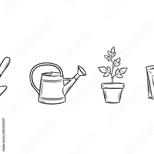 Minimalist Sketch of a Watering Can.