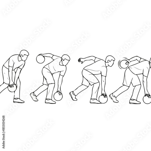 Series of sketches showing a man in motion.