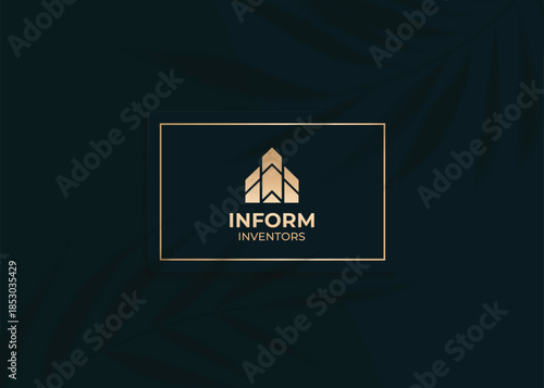 Abstract Corporate Identity: A sleek and modern corporate logo design, showcasing innovation and ambition, stands out against a deep, elegant backdrop, symbolizing growth and progress.