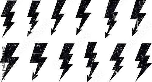 flash lightning bolt icon. Electric power symbol. Power energy sign, vector illustration