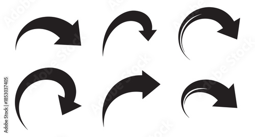 black and white arrows set