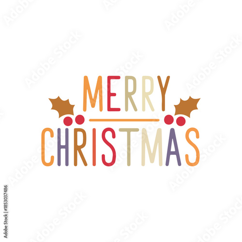 create a vector style simple merry chirstmas white background.
 
