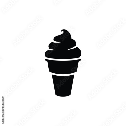 Ice Cream Icon Vector Isolated on White Artboard
