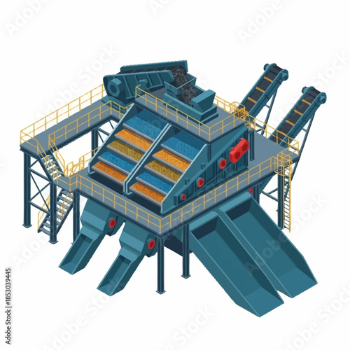 Industrial Vibrating Screen Machine for Aggregate Processing.