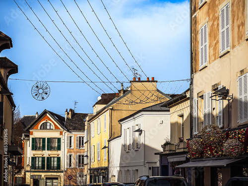 Antique building view in Old Town Brunoy, France