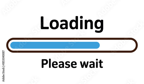 Loading progress bar with please wait message