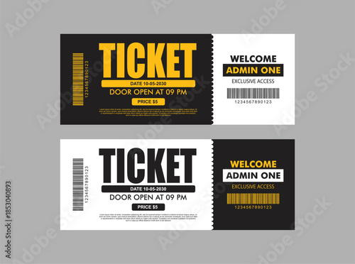 Ticket concert vector design template show modern design