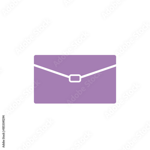 Purple Envelope Mail Message Icon Flat Design Isolated PNG