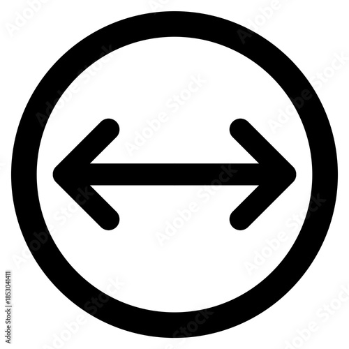 Left Arrow Icon in Circle - Minimalist Back Navigation Symbol for Web and Apps