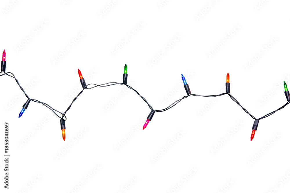 Obraz premium String of Christmas lights isolated on transparent background.