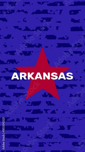 Arkansas text - USA United States Colors Minimalist Glitch Animation